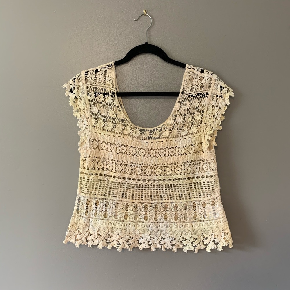 Ecote Tie Dye Crochet Top